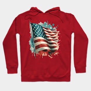 Retro Grunge American Flag Lover Gifts T-Shirt Hoodie